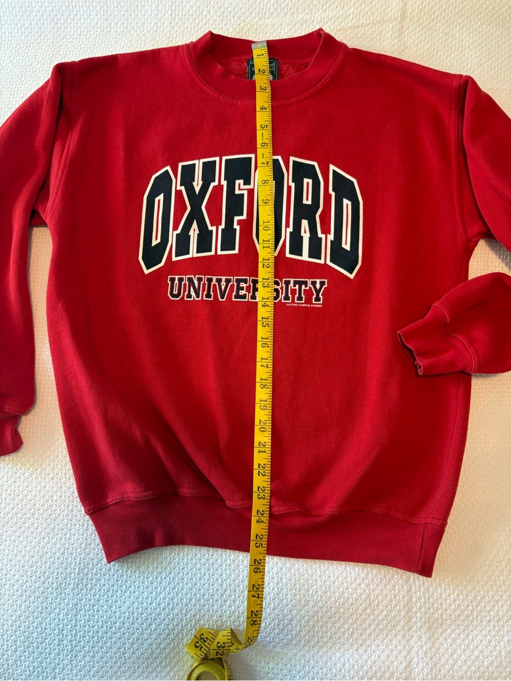 Oxford University Red Crewneck Sweatshirt Navy White Lettering VTG Small - Picture 3 of 6